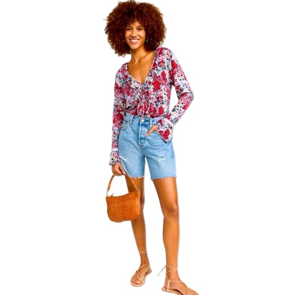 Free People Heat Wave Bodysuit in Rose Garden Combo women's sz small 
Thong - Picture 2 of 16